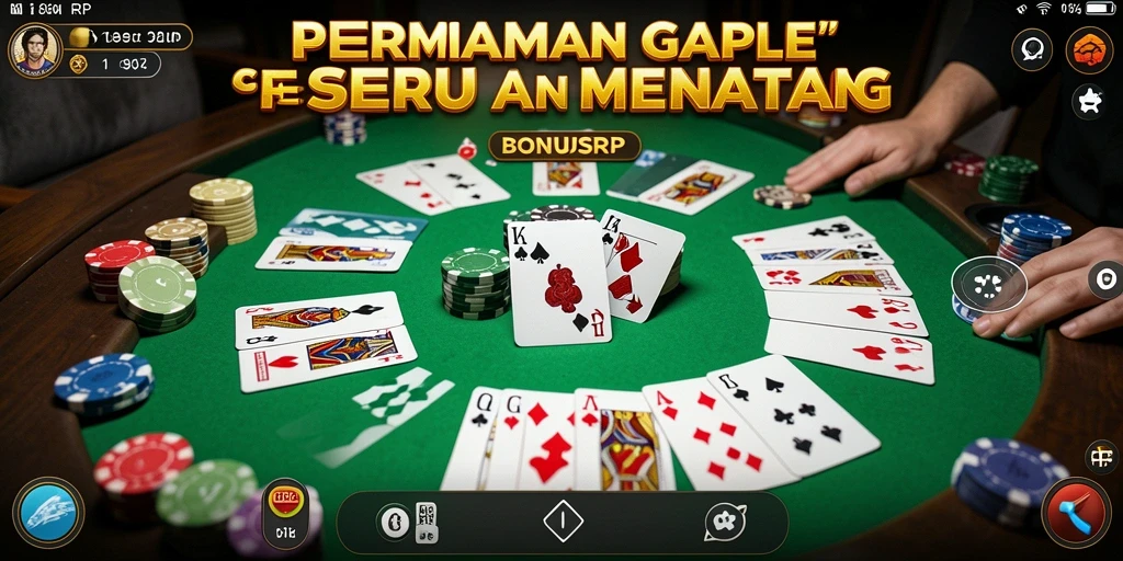 Tampilan permainan Gaple yang menarik di BONUSRP.