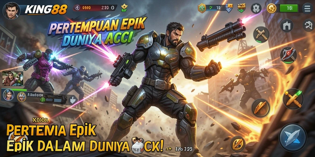 Tampilan gameplay KING88 yang menegangkan dan penuh aksi.