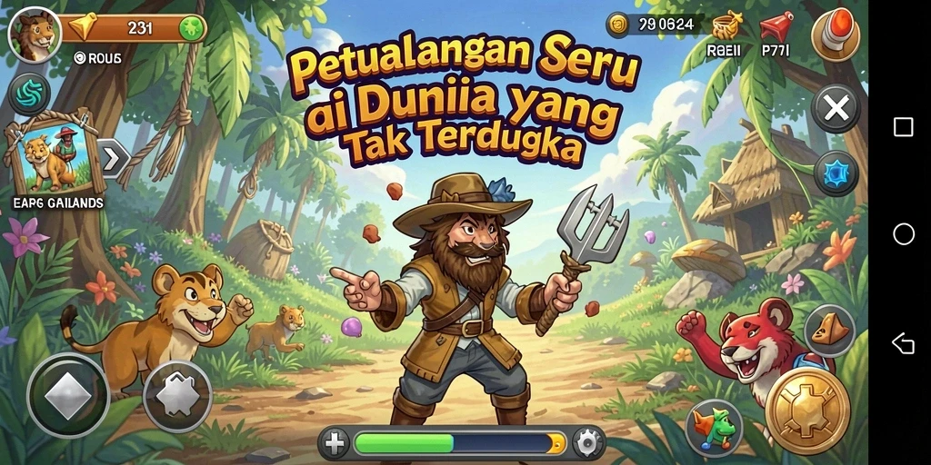 Tangkapan layar utama L777 menampilkan momen seru dalam petualangan mendebarkan.