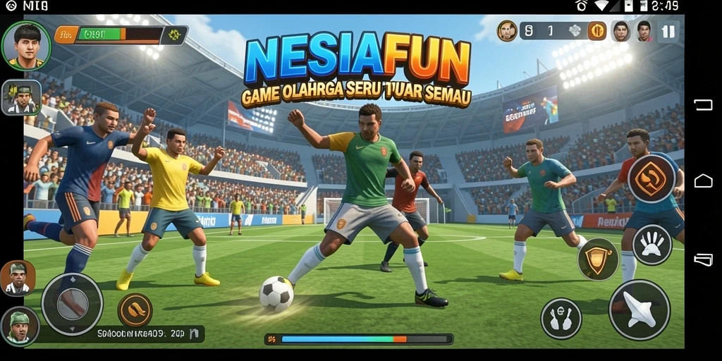Screenshot gameplay NESIAFUN yang menampilkan pertandingan seru.