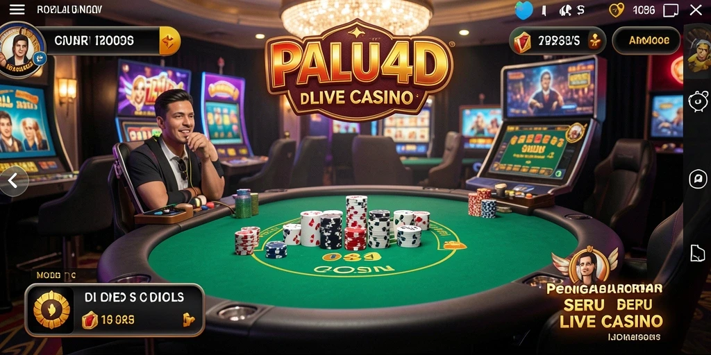 Screenshot menunjukkan gameplay seru dengan dealer langsung di PALU4D.