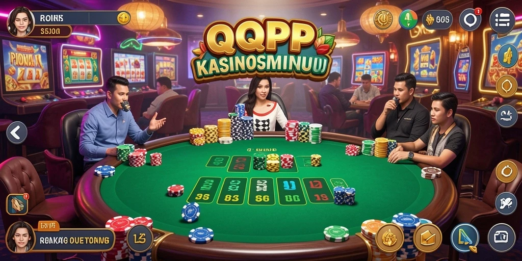 Tampilan utama QQRP menampilkan gameplay menarik dari berbagai permainan Kasino.