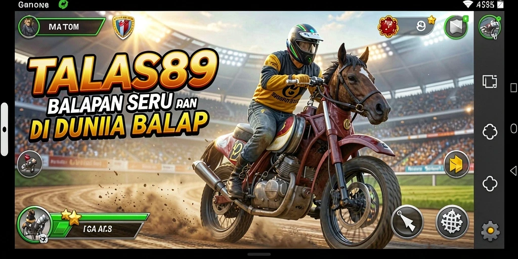 Screenshot yang menunjukkan aksi balapan seru di TALAS89.