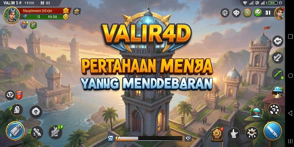 Screenshot utama VALIR4D memperlihatkan aksi seru Tower Defense.