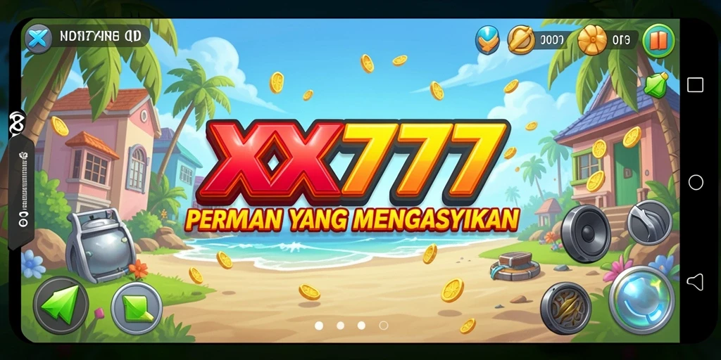 Gameplay menyenangkan dalam XXX777 yang menampilkan pembangunan kerajaan.